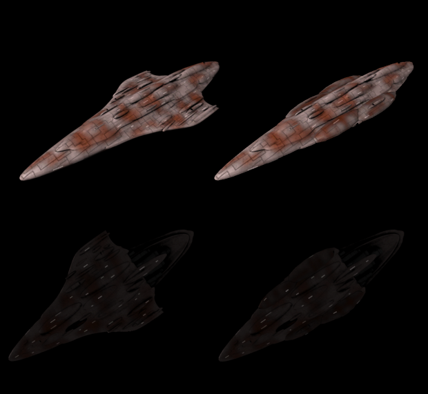 MC80 Liberty and Wingless type Star Cruisers - New textures