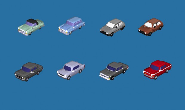 Some Eastern Bloc cars after a long voxel hiatus