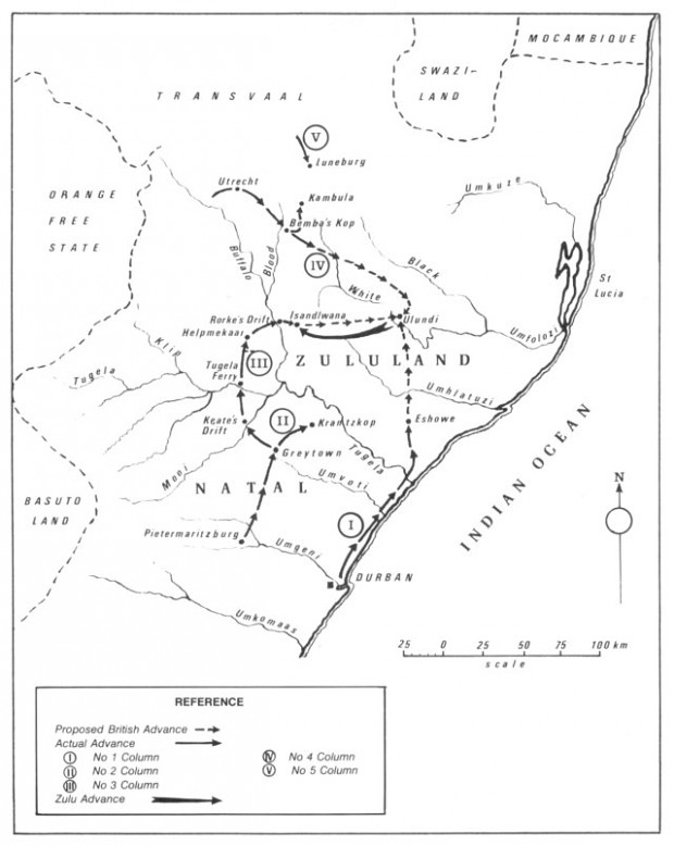 The British plan for the invasion of Zululand