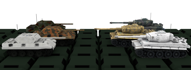 Camouflaged tanks