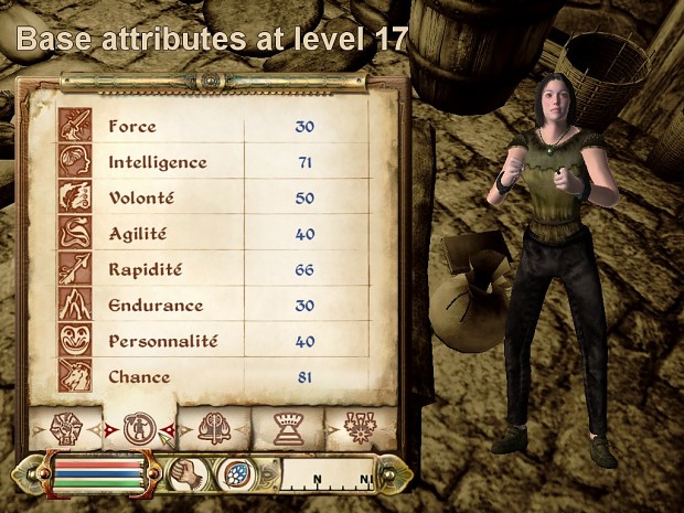 Base attributes at level 17