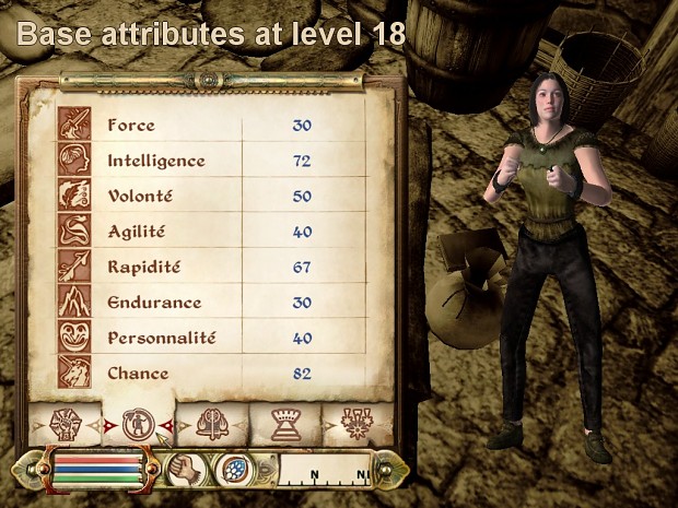 Base attributes at level 18