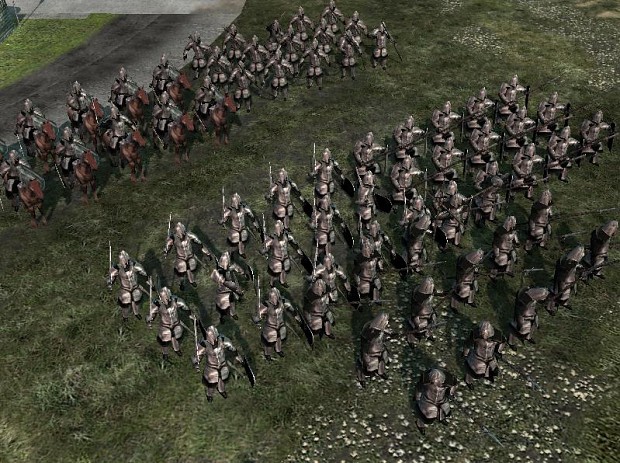 Gondor soldiers ingame.