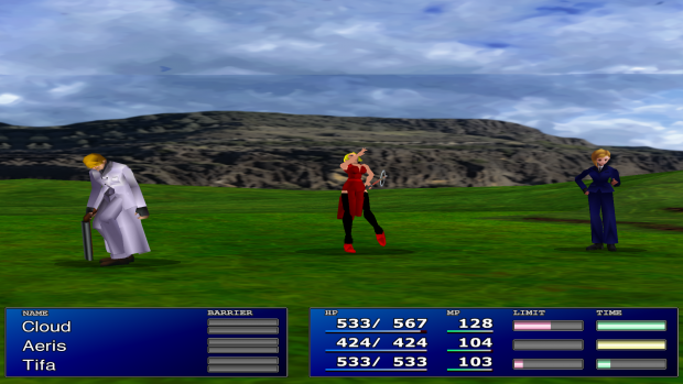 FF7 Party replaced until the Kalm story arc - Scarlet with new victory pose!