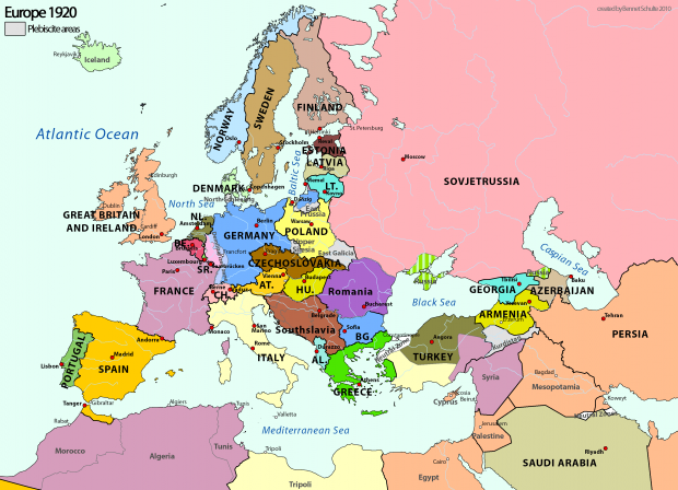 Europe borders 1920