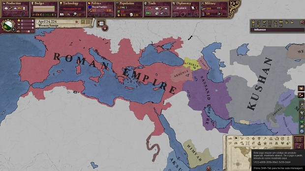 Rome,Persia,Arabia and the Caucasus in 224
