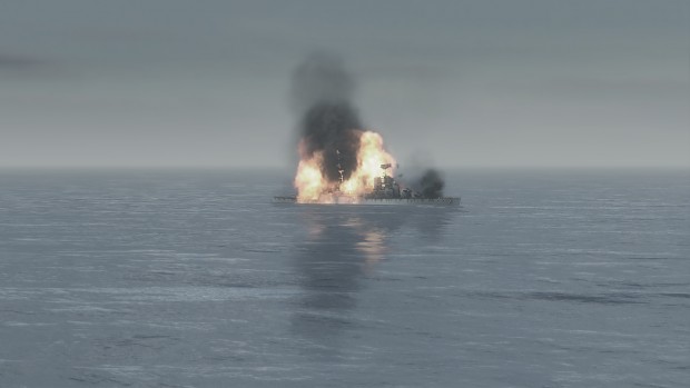 HMS Hood blowing up