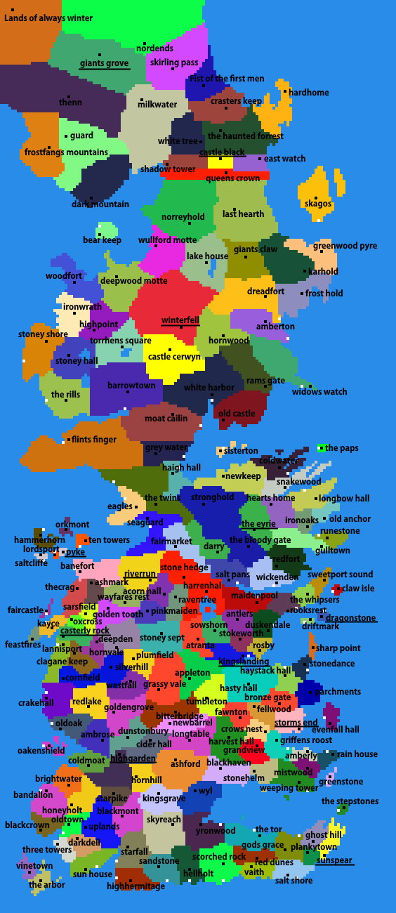 Westeros Regions