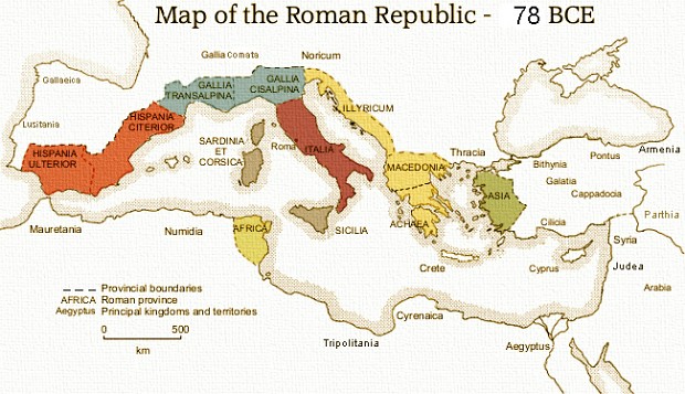 Roman Republic c. 78BC, 20 years before the Gallic Wars
