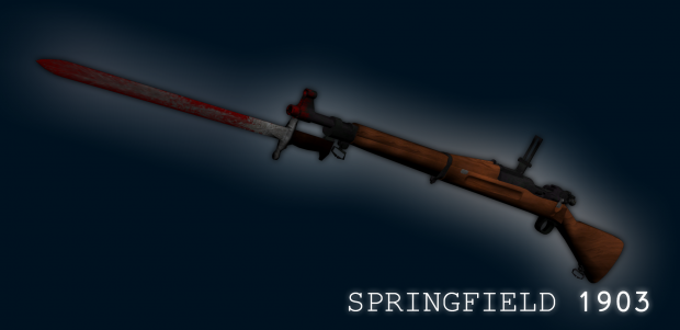 springfield 1903 with lifted iron sights/bayonet charge