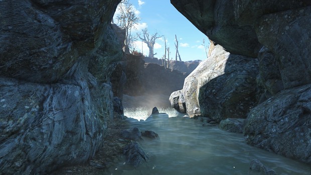 Cave Leads To Waterfall