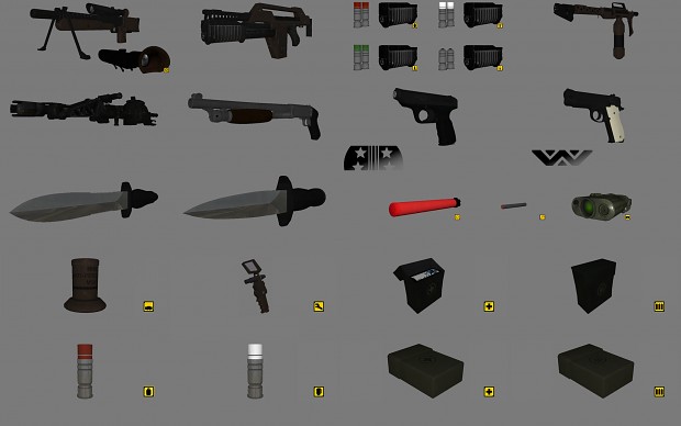 Some weapons and gadgets of the new demo