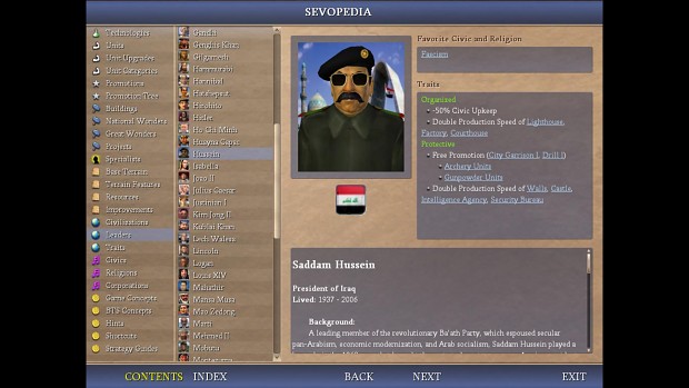 Saddam, Leader
