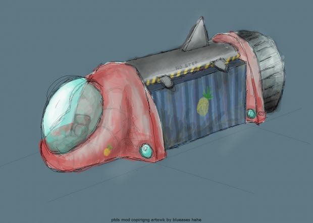 Pineapple factory cargo spaceship concept art