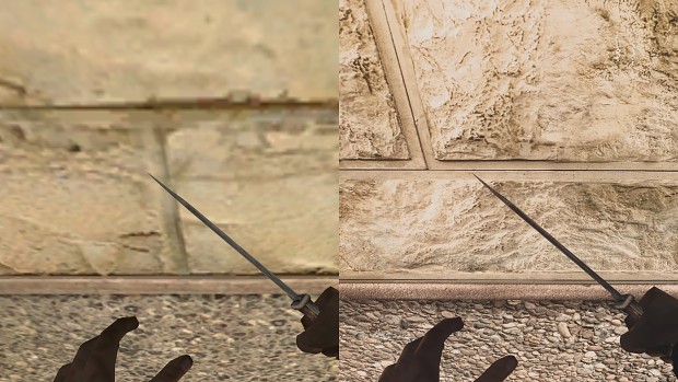 Wall quality comparison from close