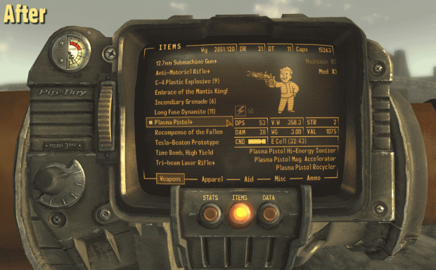 Pip Boy Items Image Vanilla Ui Plus Mod For Fallout New Vegas Mod Db