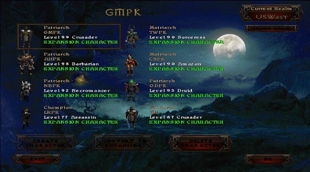 fordampning farve Uretfærdighed Character Select image - Diablo 2: RoS GUI Theme mod for Diablo II: Lord of  Destruction - Mod DB