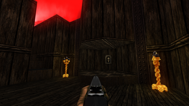 E3M3 Screenshot, showing new wood textures