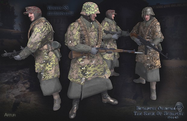 New Waffen SS zeltbahn elite uniforms , Budapest 1945