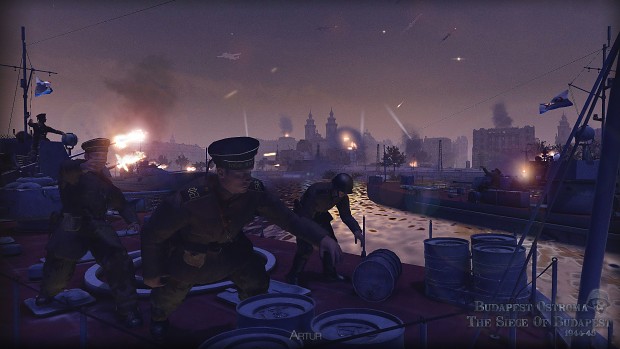 New models:Soviet naval forces shooting Budapest.