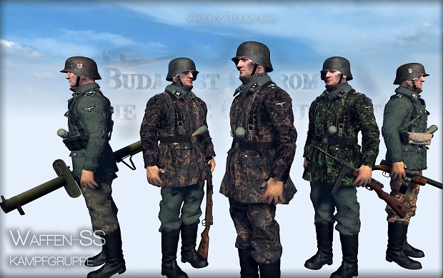 Mixed Waffen SS group. new models in Budapest ostroma.