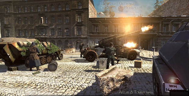 Budapest,1944-45,Flak in operation. HD view