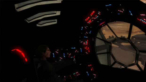 Inside TIE cockpit