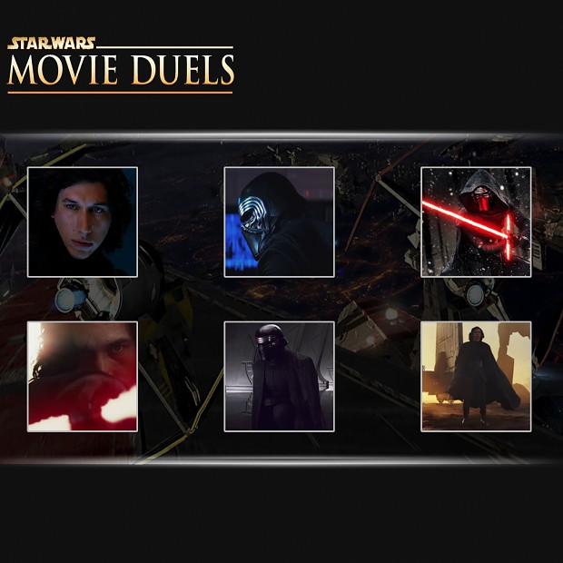 Movie Duels Beta: Character sub-menus
