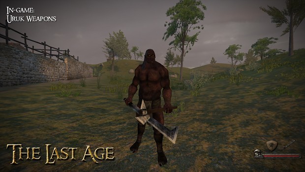 Uruk Weapons In-game: Axe and Sword