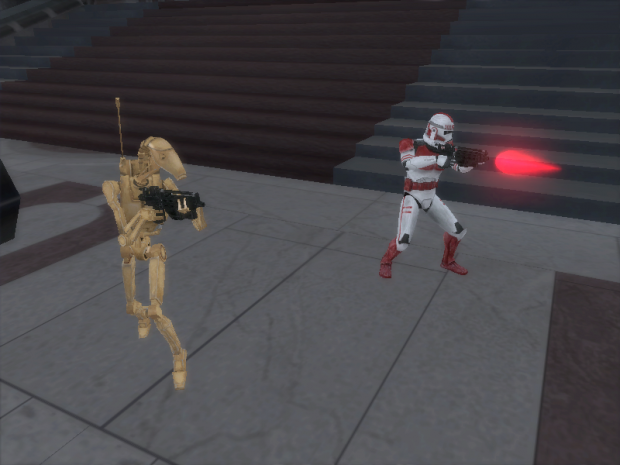 Senate BX-Series Commando Droid Using A Disguise Kit