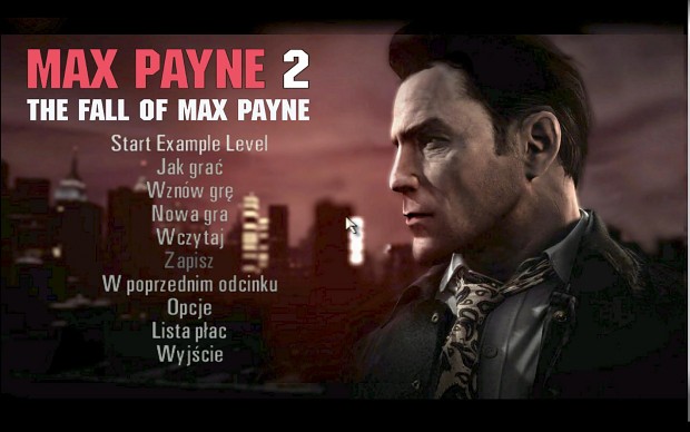 Classic Max Payne version background menu