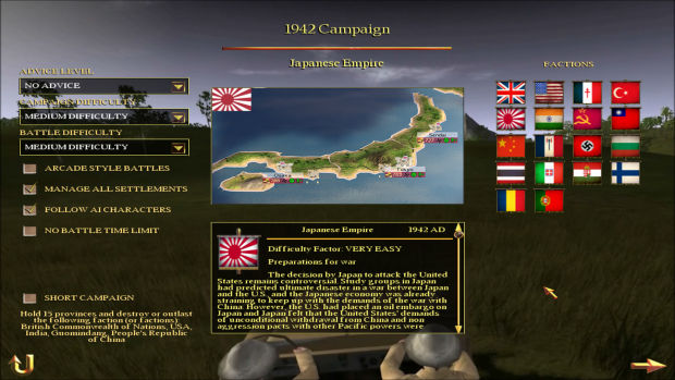 Japanese Empire/Imperial Japan faction selection screen done!