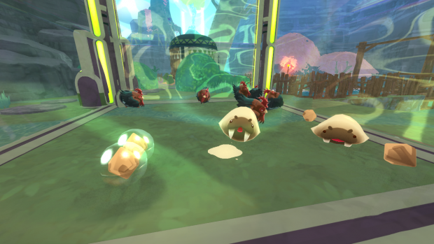 Saber slimes in a corral.