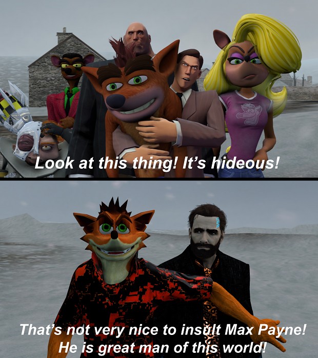 When Crash Bandicoot fans see Crash from Max Payne crossover