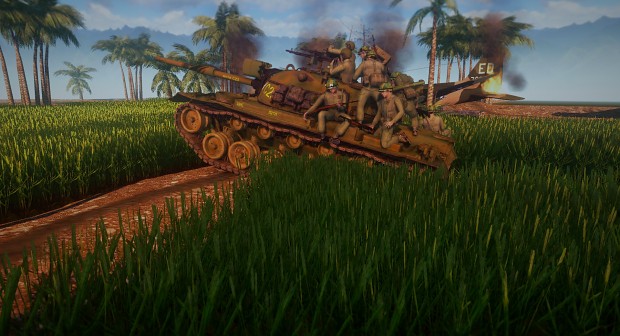 Clearing the rice fields