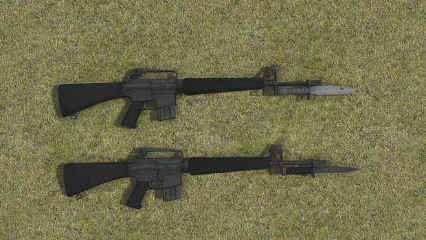 m16 rifles with bayonets