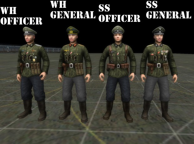 German SS General, Wehrmacht General, SS officer, Wehrmacht Officer