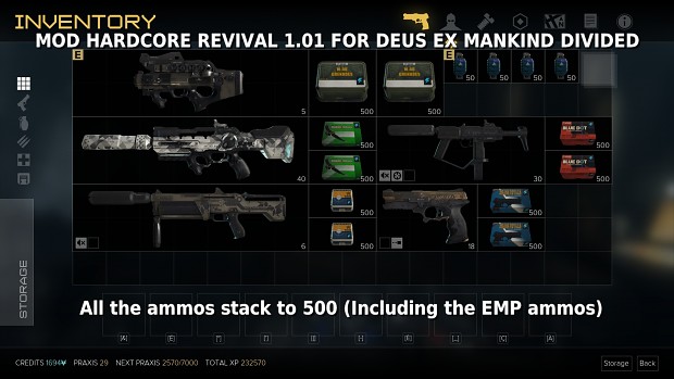 The EMP ammos now stack at 500 like the others ammos
