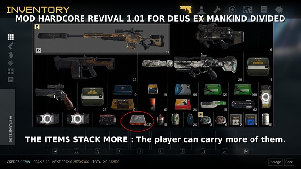 The items now stack more in the inventory