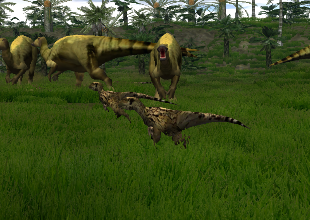 Utahraptors and Iguanodons