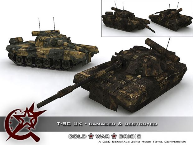 T-80 UK Damaged & Destroyed Skin & Model