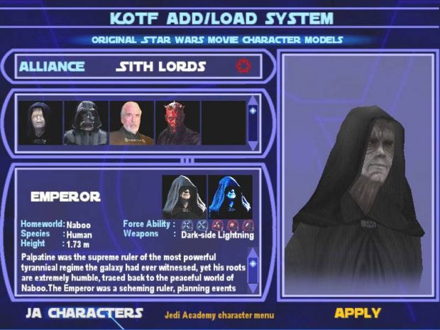KotF add/load menu system