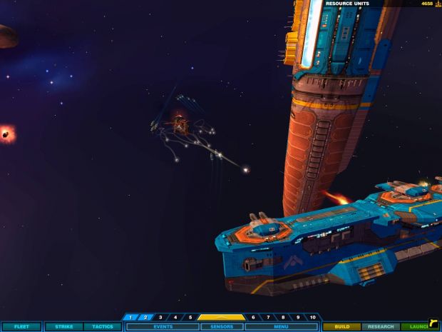 Pirate Raider Destroyer  launches a volley of EMP missiles