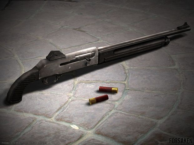 Shotgun model render, fully skinned.