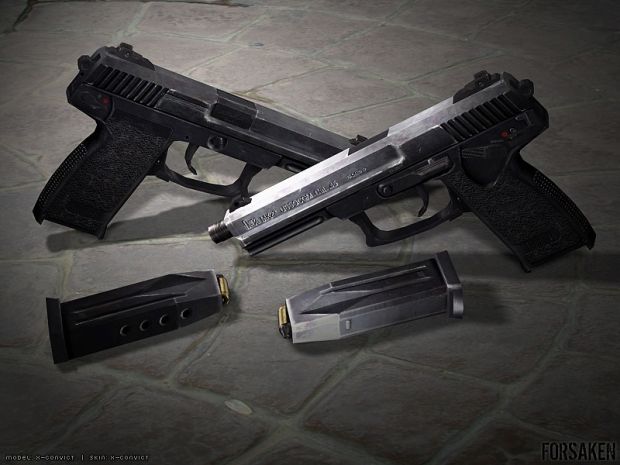H&K Mk23 pistols (skinned).