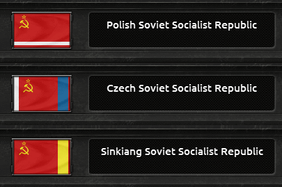 Flags of different Socialist Soviet Republics