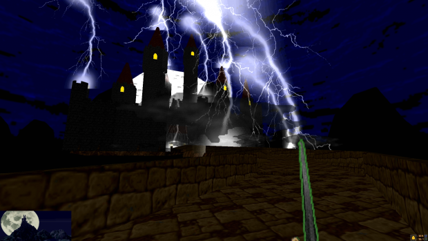 Lightning striking the towers of Borgov Castle