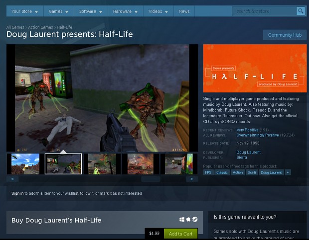 Doug Laurent's Half-Life On Steam!