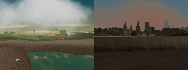 Comparison 2 - Northern grasslands VS the final game's seawall