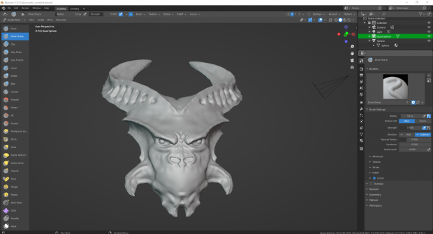 Unfinished head of Pit Lord